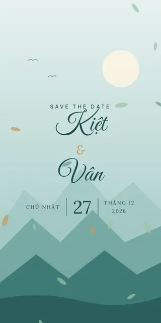 Mẫu thiệp Sông Núi
